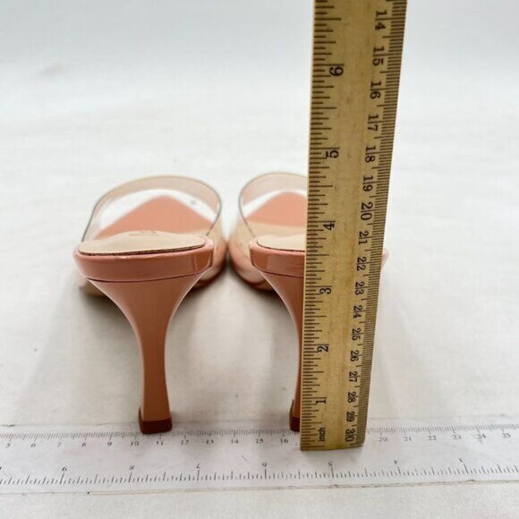 Milooey shoes Women's Comfy Kitten Heel Mules Open Pointed Toe Sandals Pink - Picture 5 of 8